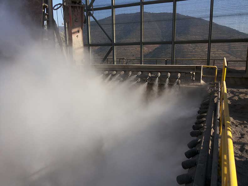 Dump Hopper Dry Fog Dust Control